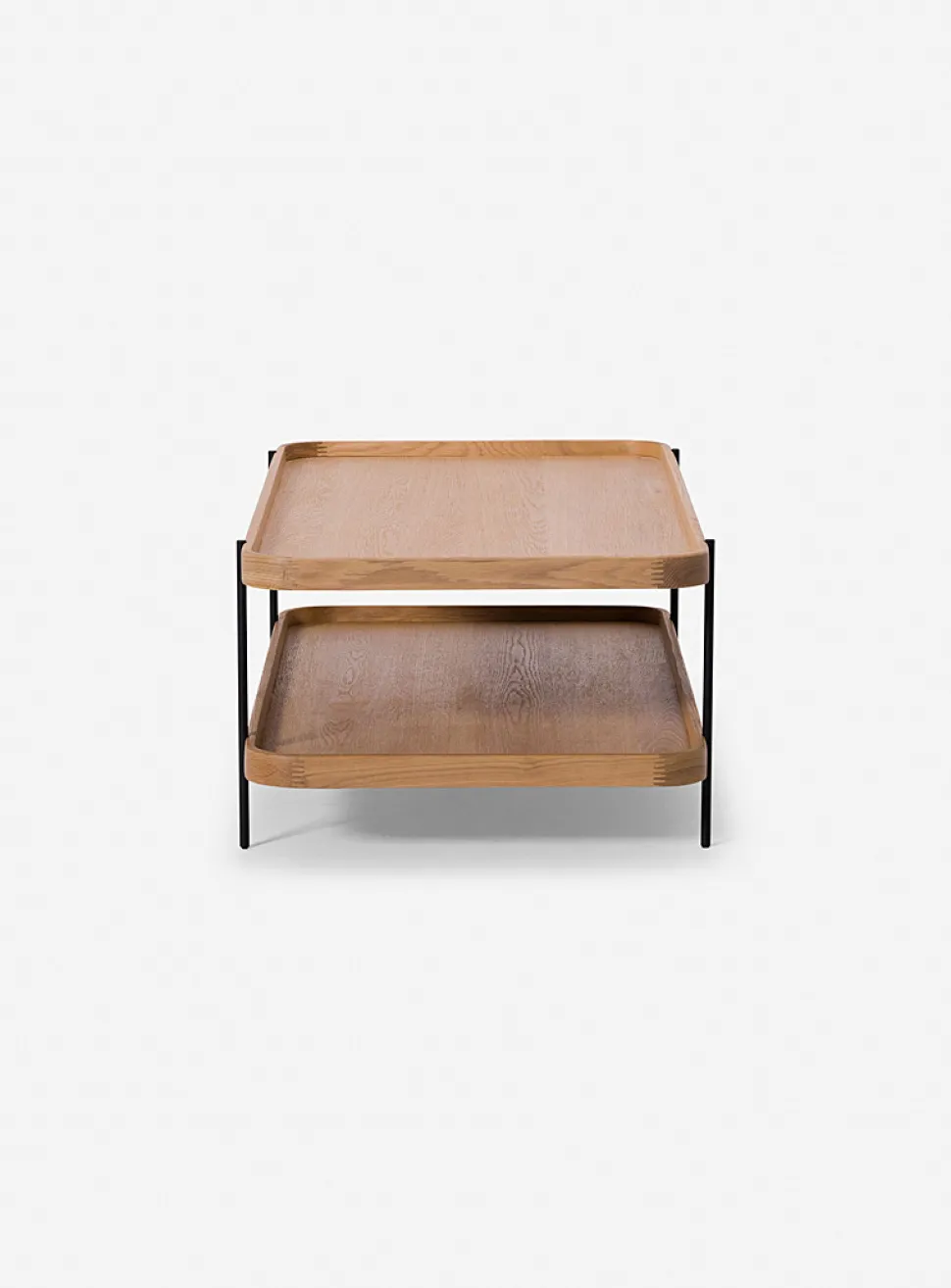 Tiered oak coffee table
