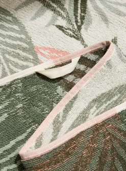 Tropical foliage organic cotton towels