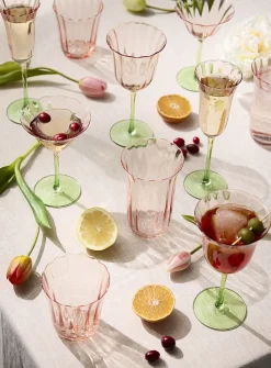Tulip-shaped cocktail glasses