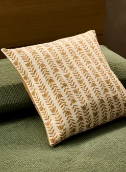 Tulip stripes linen-blend removable-cover cushion