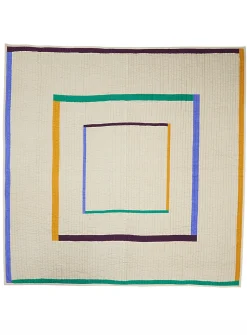 Twist colour block quilted bedspread