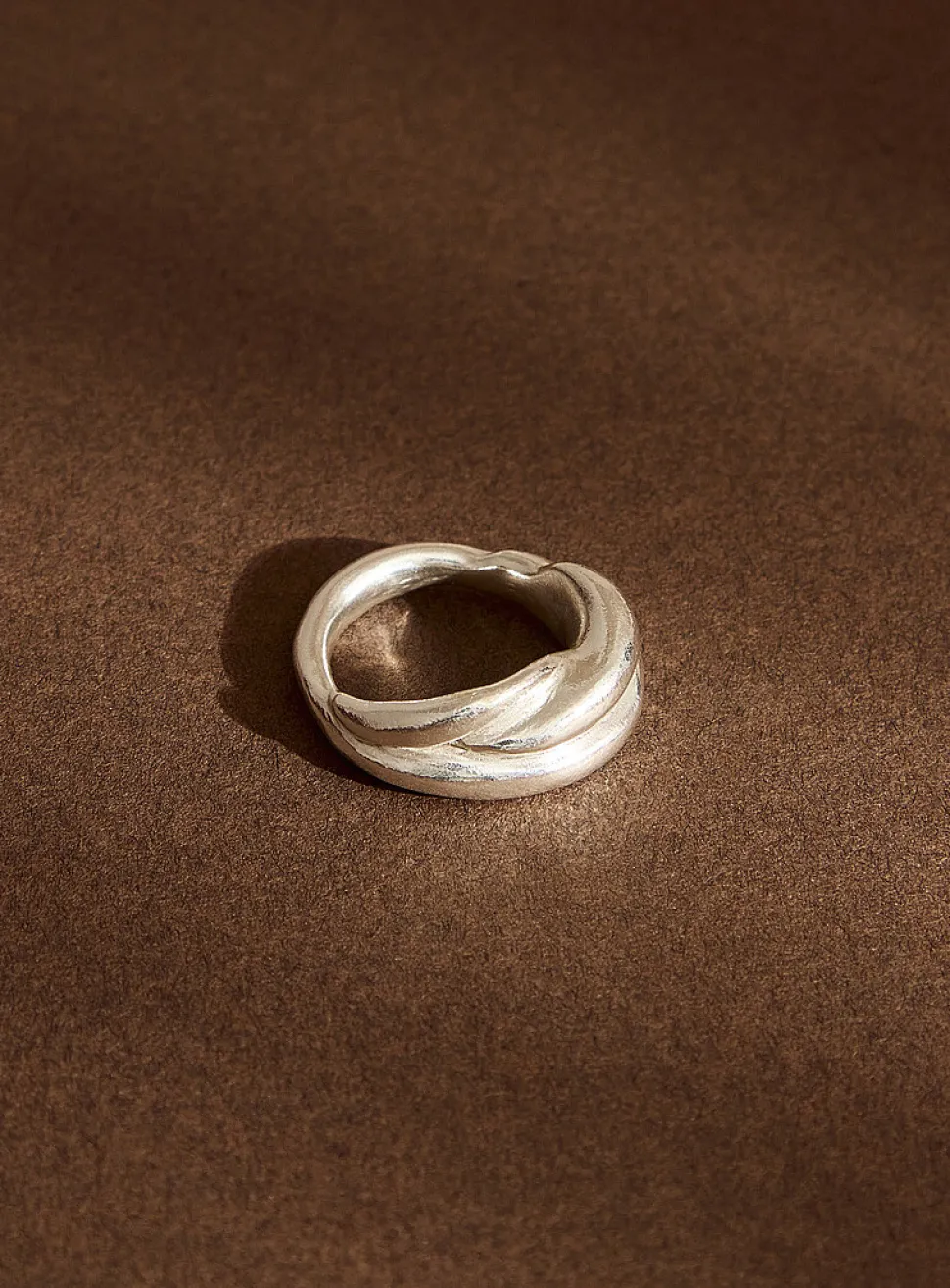 Twisted solid silver ring