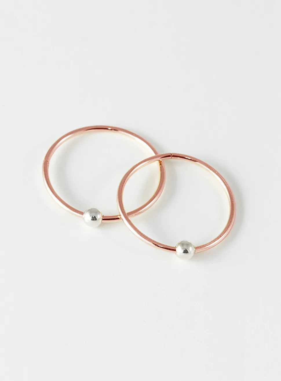 Two-tone sleeper hoop earrings