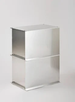 Venn raw aluminum side table