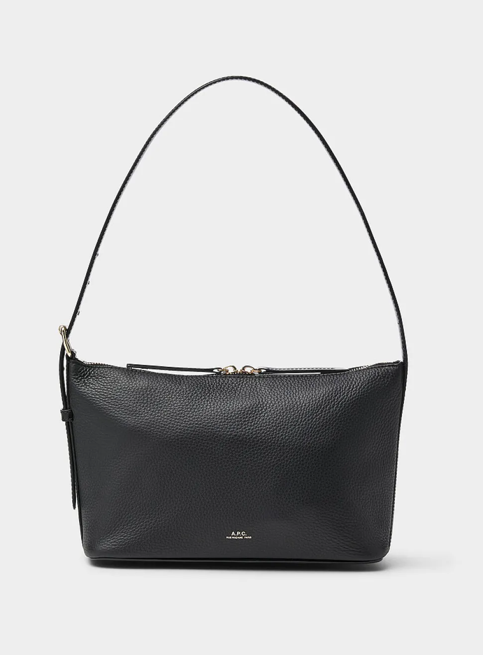 Vera black grained leather shoulder bag