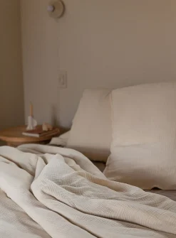 Waffled cotton duvet cover set