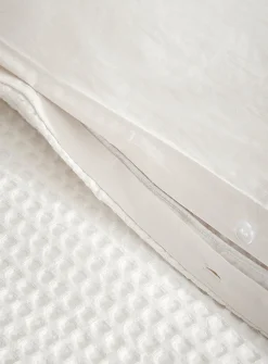 Waffled organic cotton duvet cover set