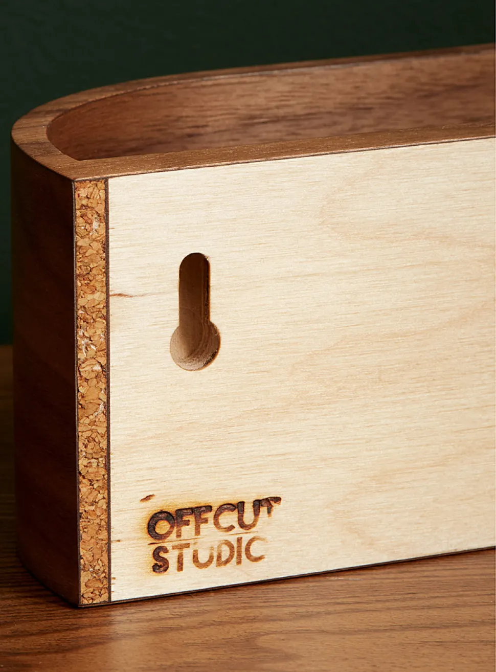 Walnut wall letter holder