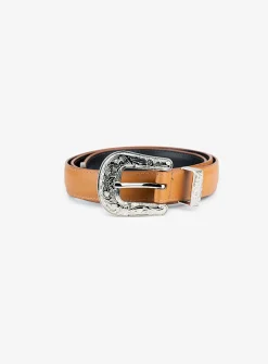 Western buckle leather belt