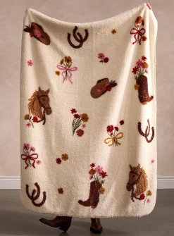 Western fleece throw