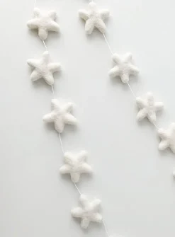 White felt starry garland