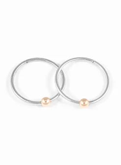 White gold sleeper hoop earrings