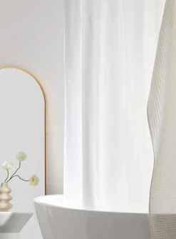 White recycled polyester shower liner