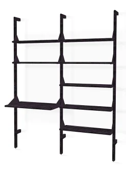 Wood and metal double shelf with desktop