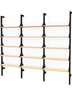 Wood and metal triple shelf