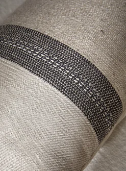 Woven stripes pure linen cushion