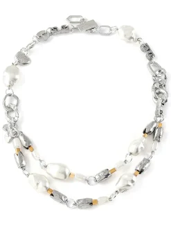Xinae glass and pewter necklace