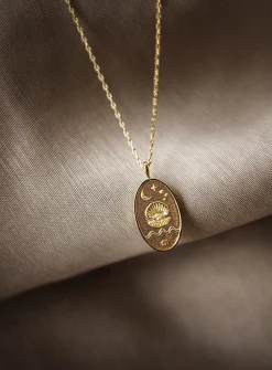 Zodiac sign gold pendant necklace