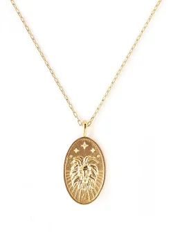 Zodiac sign gold pendant necklace