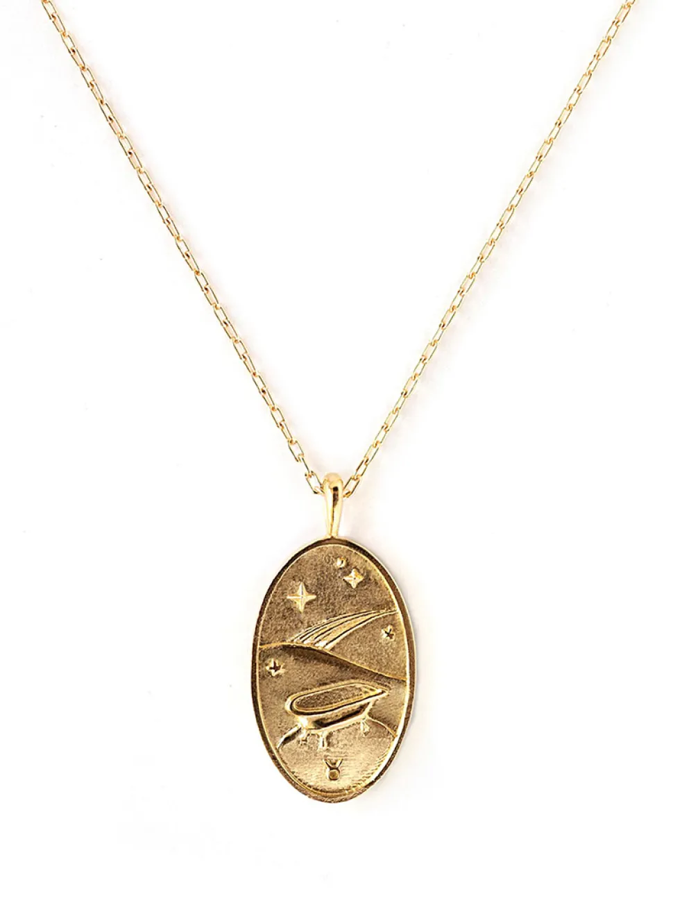 Zodiac sign gold pendant necklace