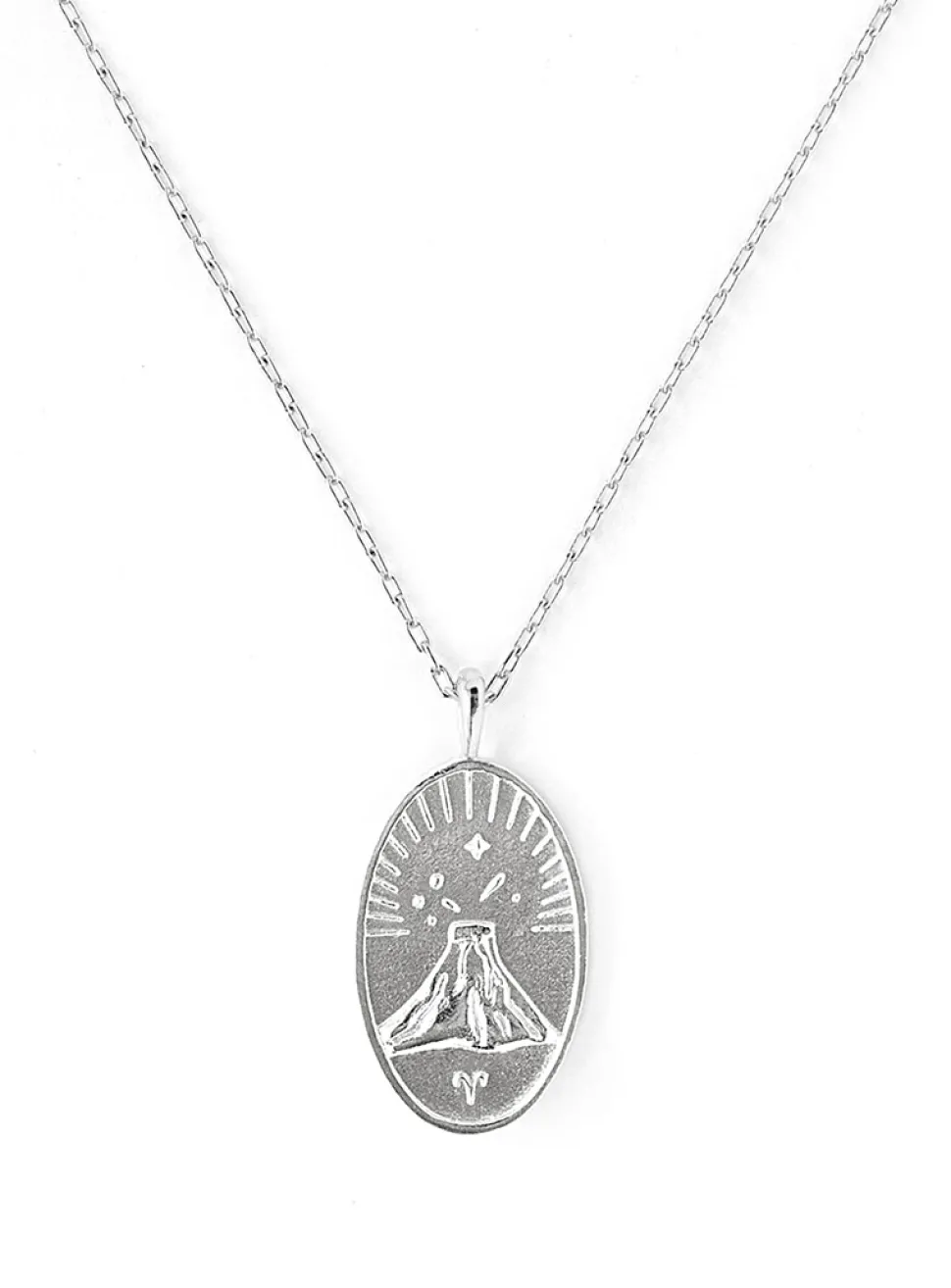 Zodiac sign silver pendant necklace