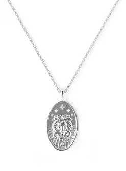 Zodiac sign silver pendant necklace