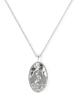 Zodiac sign silver pendant necklace