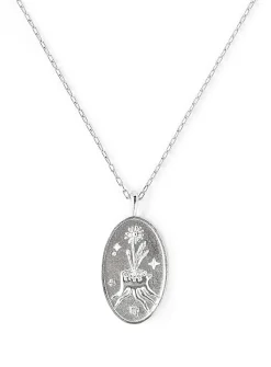 Zodiac sign silver pendant necklace